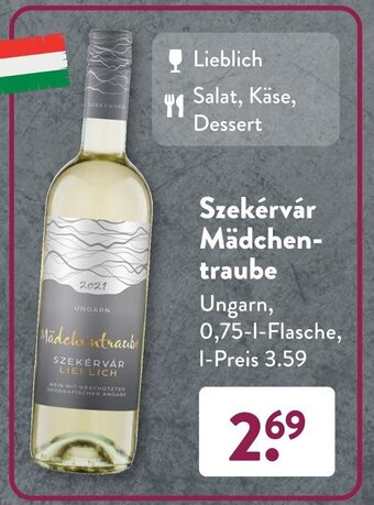 Aldi Süd Szekérvár Mädchentraube 0,75 L Flasche Angebot