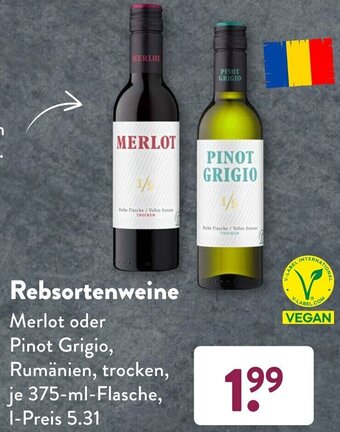 Aldi Süd Rebsortenweine 375-ml-Flasche Angebot
