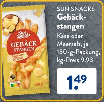 Aldi Süd SUN SNACKS Gebäckstangen 150 g Packung Angebot