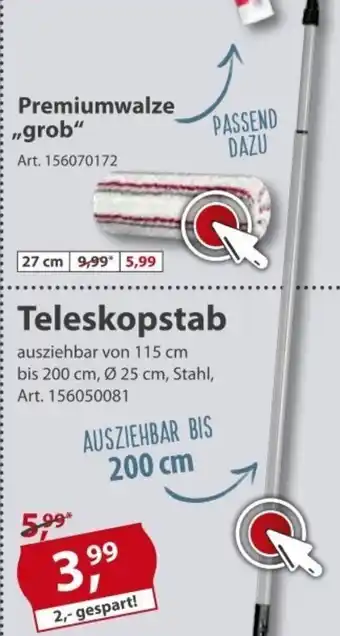 Sonderpreis Baumarkt Teleskopstab Angebot