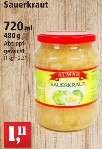 Thomas Philipps ALMAR Sauerkraut 720 ml Angebot