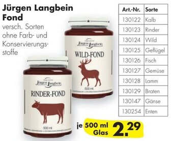 Handelshof Jürgen Langbein Fond 500 ml Glas Angebot