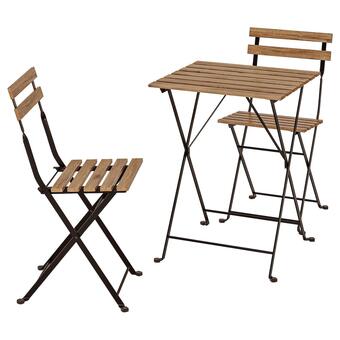 IKEA Tärnö tisch+2 stühle/außen schwarz/hellbraun lasiert Angebot