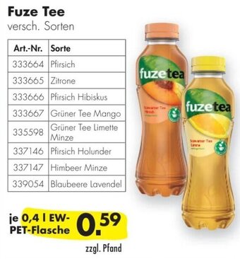 Handelshof Fuze Tee 0,4 L EW-PET Flasche Angebot