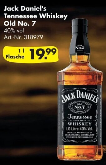 Handelshof Jack Daniel's Tennessee Whiskey 1 L Flasche Angebot