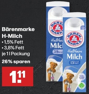 Handelshof Bärenmarke H-Milch 1 L Packung Angebot