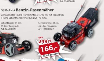 Sonderpreis Baumarkt GERMANIA Benzin-Rasenmäher Angebot