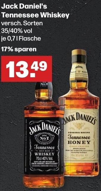 Handelshof Jack Daniel's Tennessee Whiskey 0,7 L Flasche Angebot