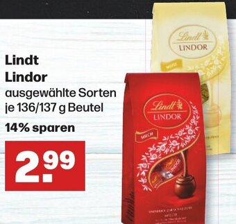 Handelshof Lindt Lindor 136/137 g Beutel Angebot