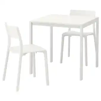 IKEA Melltorp / janinge tisch und 2 stühle, weiß/weiß, 75 cm Angebot