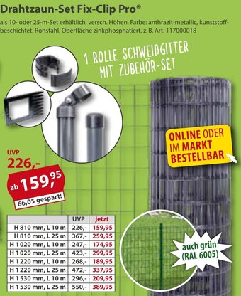 Sonderpreis Baumarkt Drahtzaun-Set Fix-Clip Pro Angebot