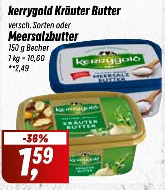 Simmel kerrygold Kräuter Butter versch. Sorten oder Meersalzbutter 150 g Becher Angebot