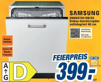 Expert SAMSUNG DW6KR7051BB/EG Einbau-Geschirrspüler vollintegriert 60 cm Angebot