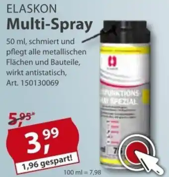 Sonderpreis Baumarkt Elaskon Multi Spray Angebot