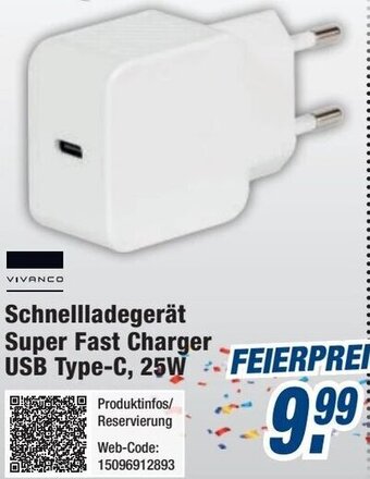 Expert VIVANCO Schnellladegerät Super Fast Charger USB Type-C, 25W Angebot