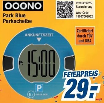 Expert OOONO Park Blue Parkscheibe Angebot