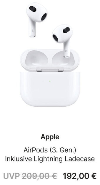 Gravis Apple AirPods (3. Gen.) Inklusive Lightning Ladecase Angebot