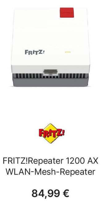 Gravis FRITZ!Repeater 1200 AX WLAN-Mesh-Repeater Angebot