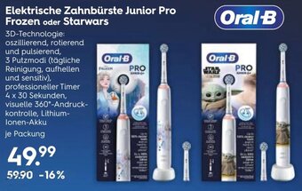 V Markt Oral-B Elektrische Zahnbürste Junior Pro Frozen oder Starwars Angebot