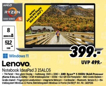 MEDIMAX Lenovo Notebook IdeaPad 3 15ALC6 Angebot