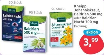 Budni Kneipp Johanniskraut, Baldrian 500 mg oder Baldrian Nacht 700 mg Angebot