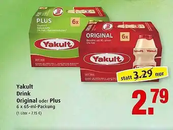 Markant Yakult Drink Original oder Plus Angebot