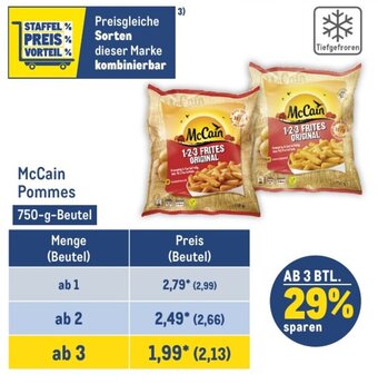METRO McCain Pommes 750-g-Beutel Angebot