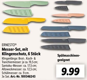 Lidl ERNESTO Messer-Set, mit Klingenschutz, 6 Stück Angebot