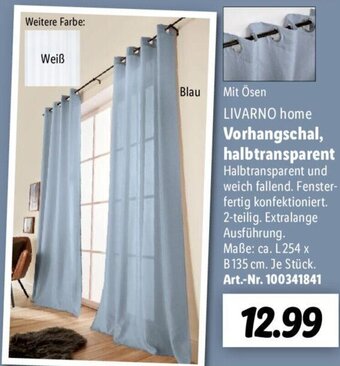 Lidl LIVARNO home Vorhangschal, halbtransparent Angebot