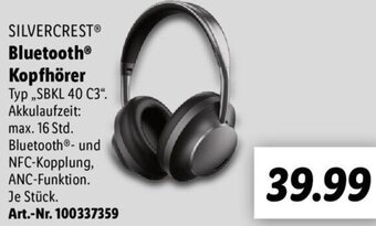 Lidl SILVERCREST Bluetooth Kopfhörer SBKL 40 C3 Angebot