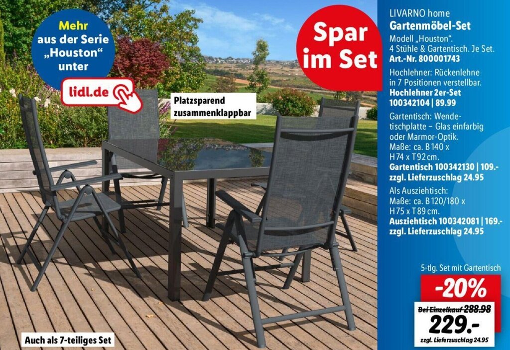 LIVARNO home GartenmöbelSet Angebot bei Lidl