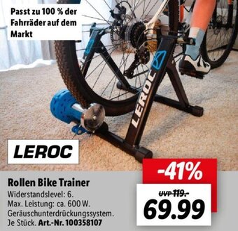 Lidl LEROC Rollen Bike Trainer Angebot