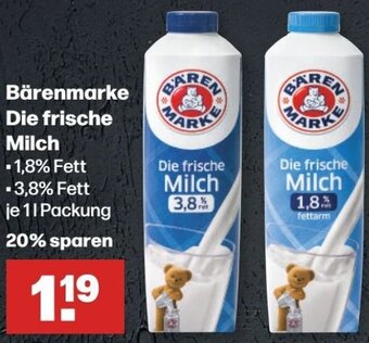 Handelshof Bärenmarke Die frische Milch 1 L Packung Angebot