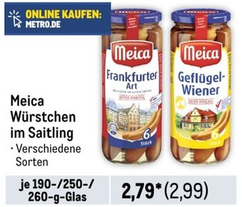 METRO Meica Würstchen im Saitling 190/250/260g Angebot