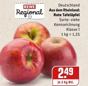 REWE Deutschland Aus dem Rheinland: Rote Tafeläpfel 2kg Angebot