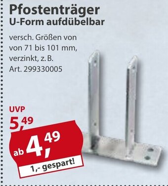 Sonderpreis Baumarkt Pfostenträger U-Form aufdübelbar Angebot