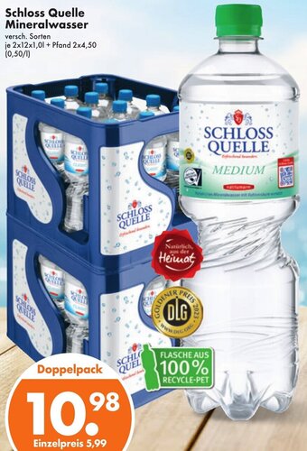 Trink und Spare Schloss Quelle Mineralwasser 2x12x1,0 L Angebot