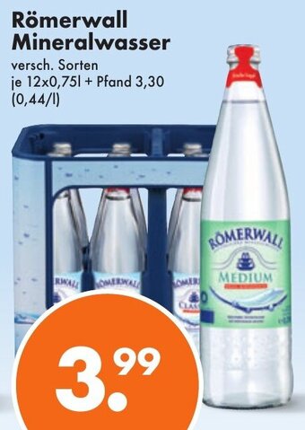 Trink und Spare Römerwall Mineralwasser 12x0,75 L Angebot