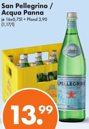 Trink und Spare San Pellegrino / Acqua Panna 16x0,75 L Angebot