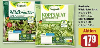 REWE Bonduelle Wildkräuter Salat 110-g-Btl. oder Kopfsalat 175-g-Btl. Angebot