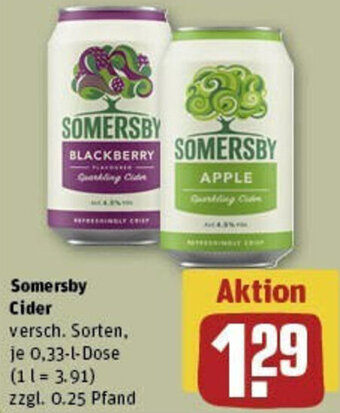REWE Somersby Cider 0,33 L Dose Angebot