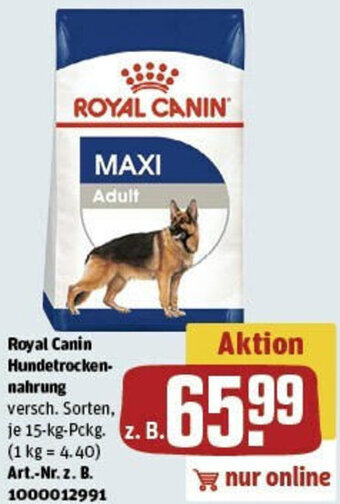 REWE Royal Canin Hundetrockennahrung 15 kg Pckg. Angebot