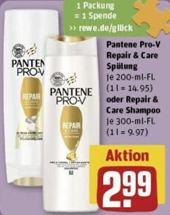 REWE Pantene Pro-V Repair & Care Spülung 200 ml Fl. oder Repair & Care Shampoo 300 ml Fl. Angebot