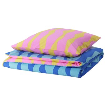 IKEA Sommarvicker bettwäsche-set, 2-teilig blau/hellrosa 140x200/80x80 cm Angebot