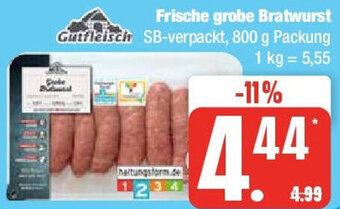 Edeka Gutfleisch Frische grobe Bratwurst 800 g Packung Angebot