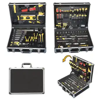 Netto Marken-Discount Tech-craft werkzeugkoffer 130 tlg. heimwerker-set werkzeugtasche werkstattkoffer Angebot