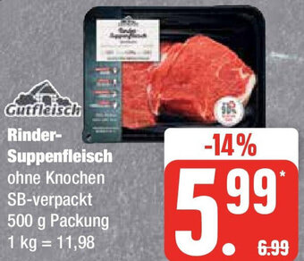 Edeka Gutfleisch Rinder Suppenfleisch 500 g Packung Angebot