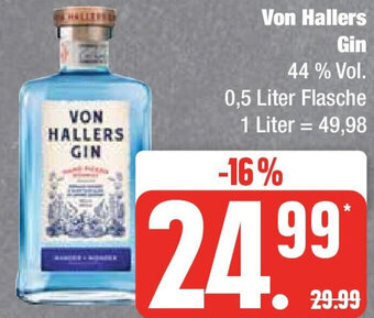 Edeka Von Hallers Gin 0,5 Liter Flasche Angebot