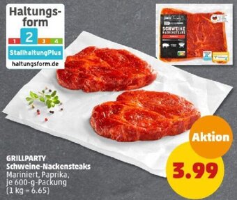 PENNY GRILLPARTY Schweine-Nackensteaks 600 g Packung Angebot