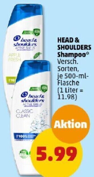 PENNY HEAD & SHOULDERS Shampoo 500-ml-Flasche Angebot